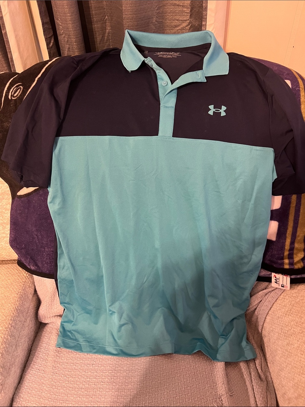 Under Armour Men’s Colorblock Polo - Navy & Teal